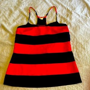 J.Crew size 2 blue and red striped racer back tank blouse